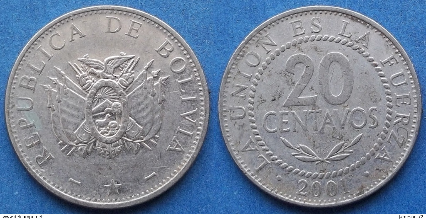 BOLIVIA - 20 Centavos 2001 KM# 203 Monetary Reform (1987) - Edelweiss Coins - Bolivia