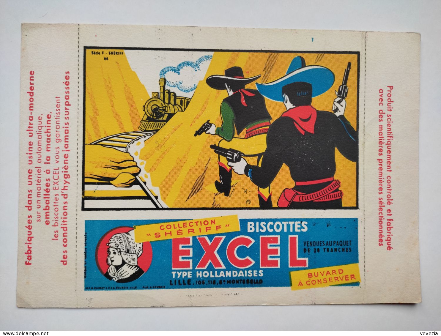 BUVARD " BISCOTTES EXCEL " , COLLECTION SHERIFF, 66 , FAR WEST - Biscottes