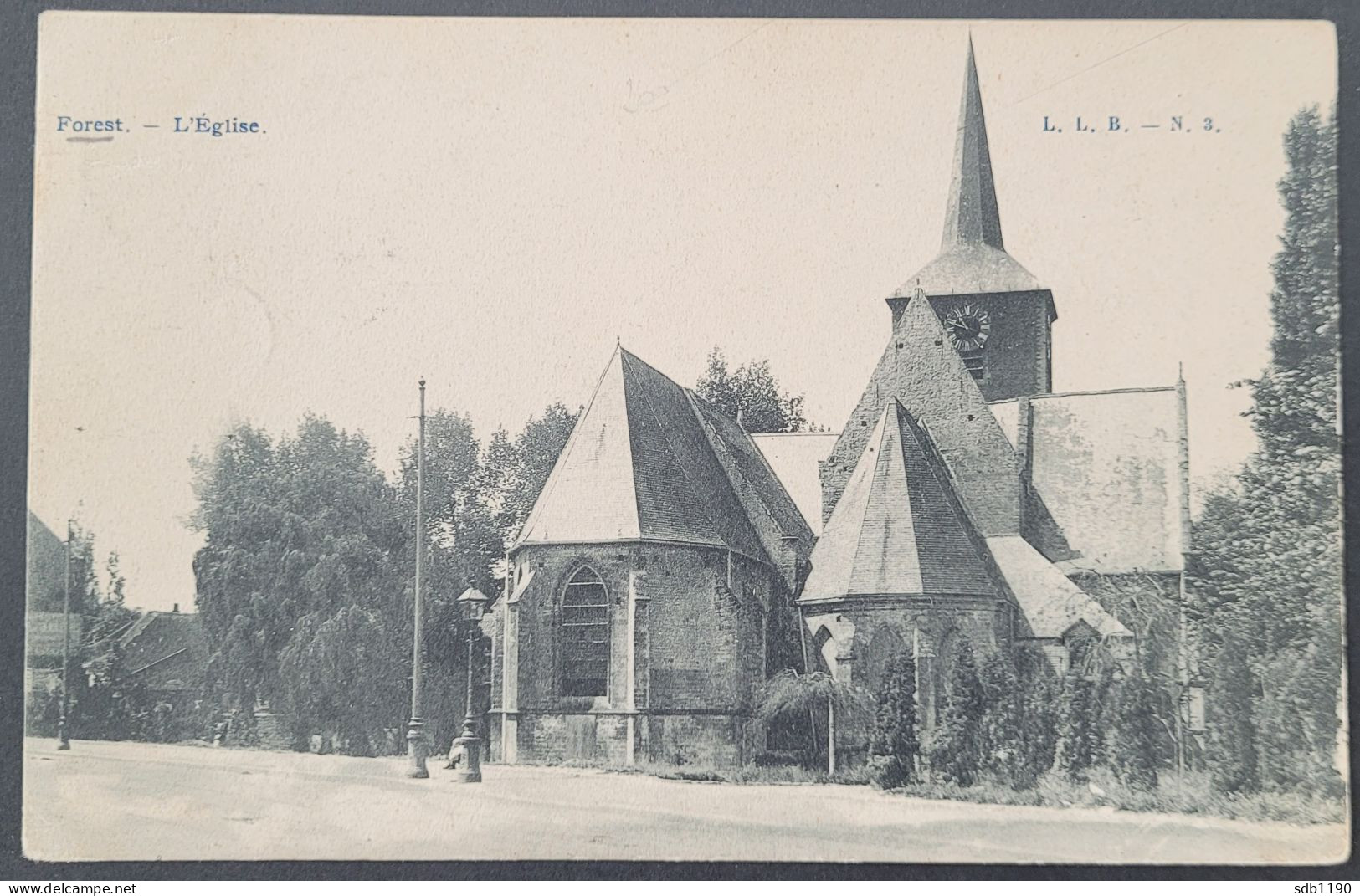 Forest - L'Eglise (L. L. B. - N. 3), Circulée 1907 - Vorst - Forest