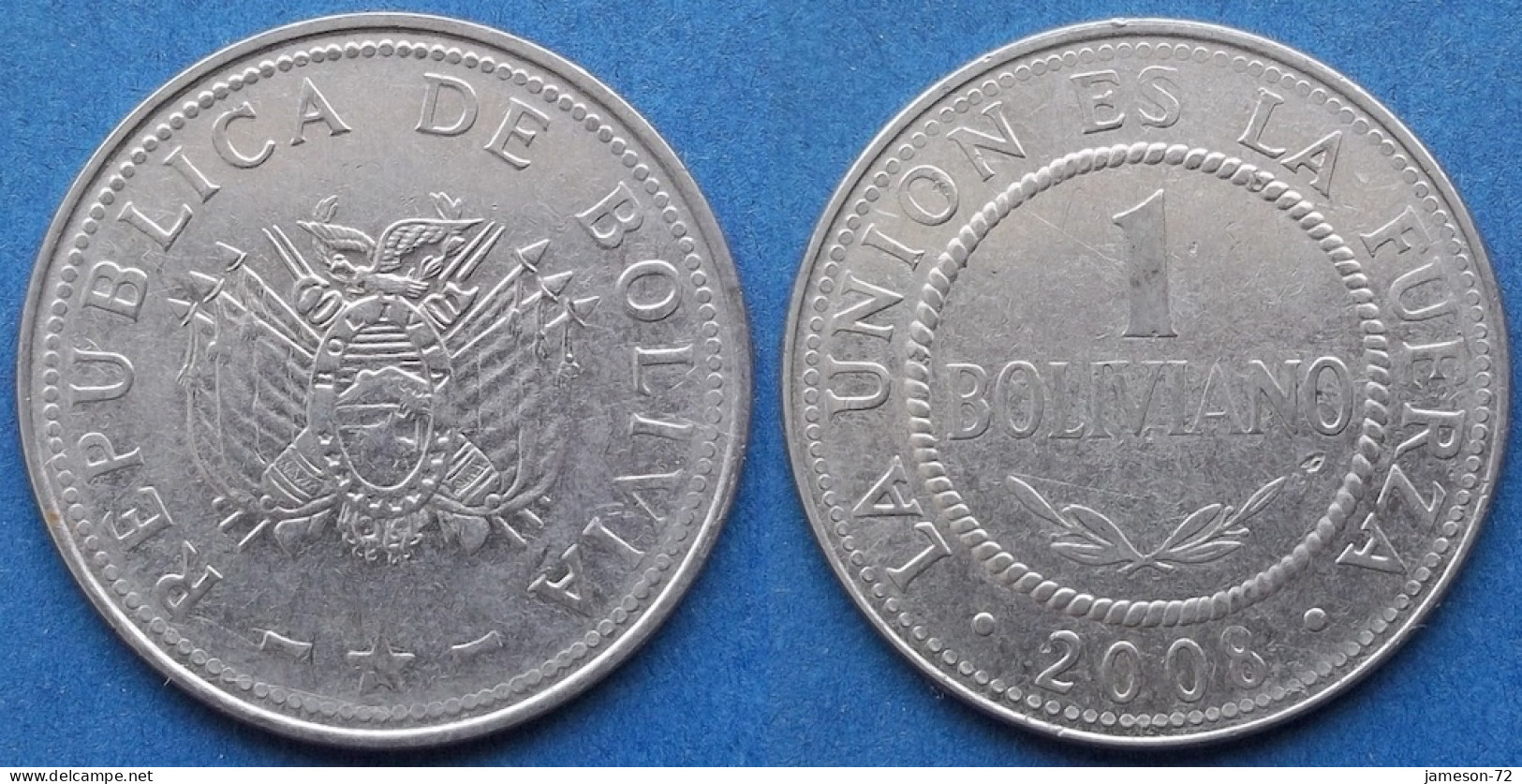 BOLIVIA - 1 Boliviano 2008 KM# 205 Monetary Reform (1987) - Edelweiss Coins - Bolivia