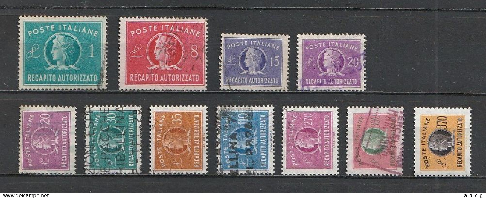 1947 1965 RECAPITO AUTORIZZATO  SERIE COMPLETA  USATO - Postage Due