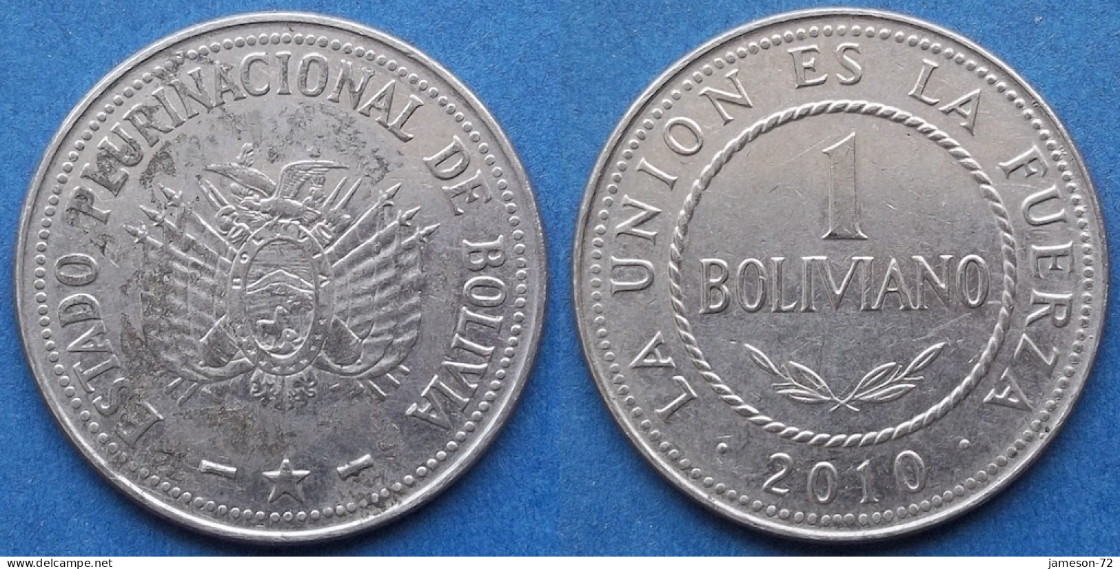 BOLIVIA - 1 Boliviano 2010 KM# 217 Monetary Reform (1987) - Edelweiss Coins - Bolivie