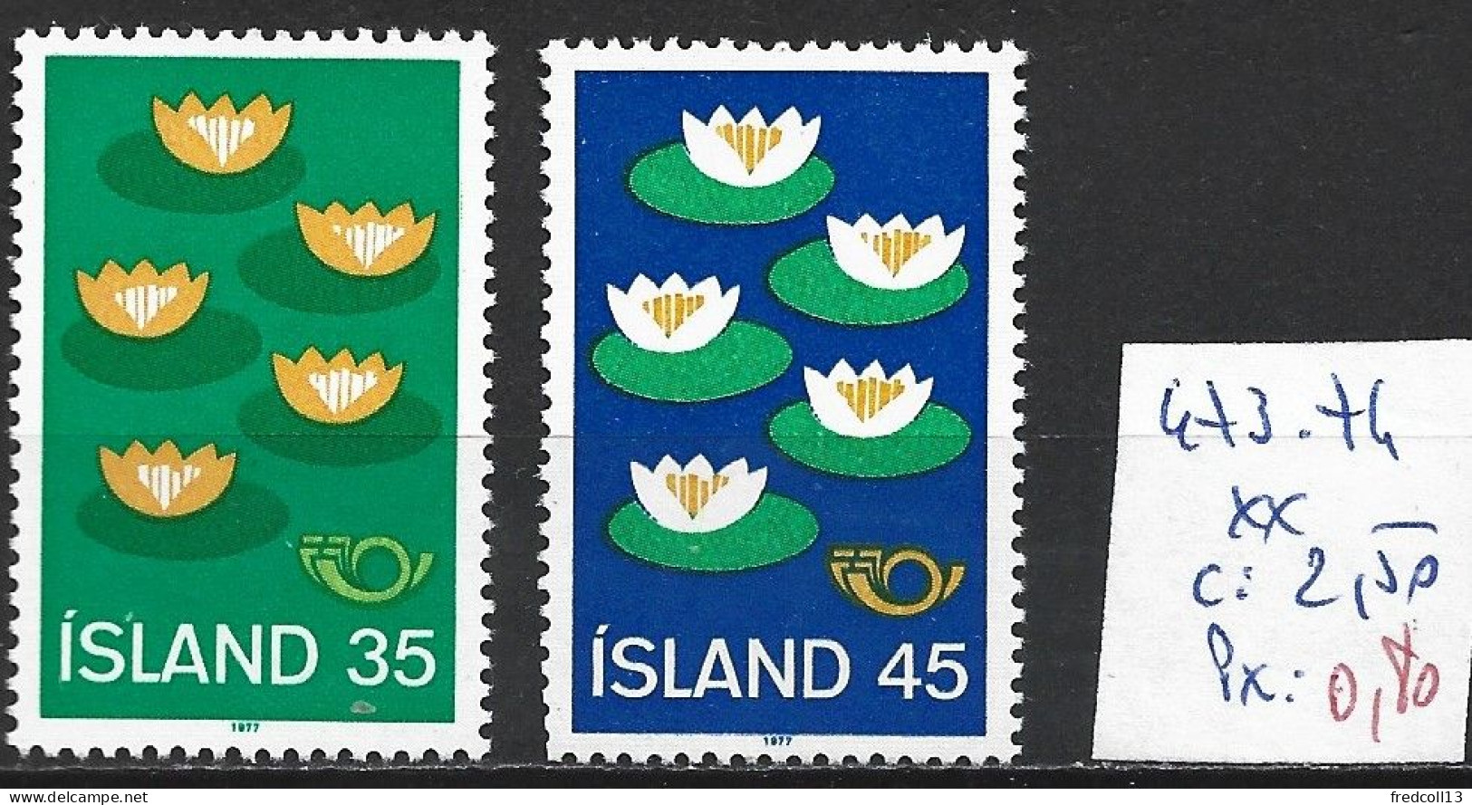 ISLANDE 473-74 ** Côte 2.50 € - Unused Stamps