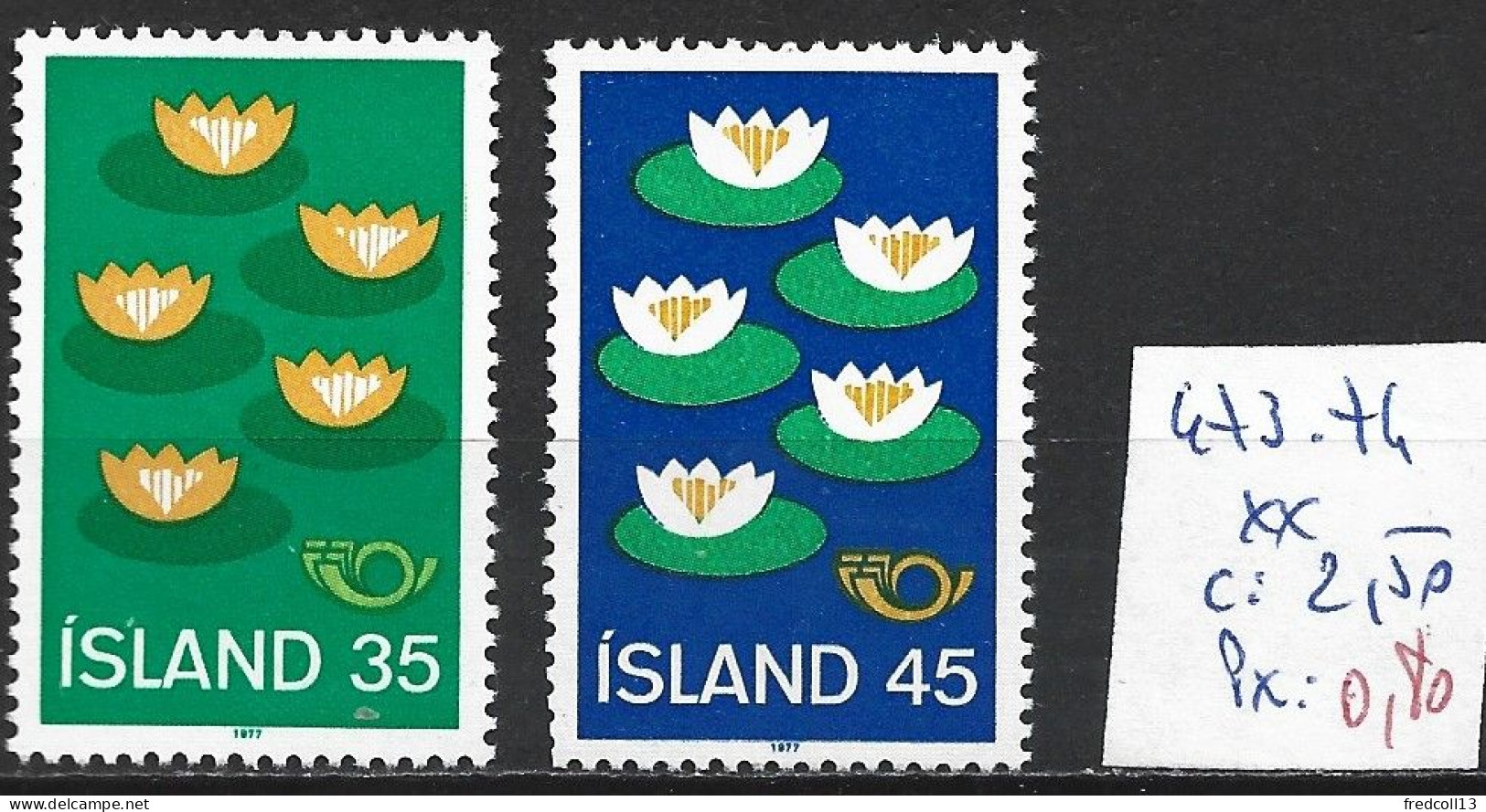 ISLANDE 473-74 ** Côte 2.50 € - Neufs