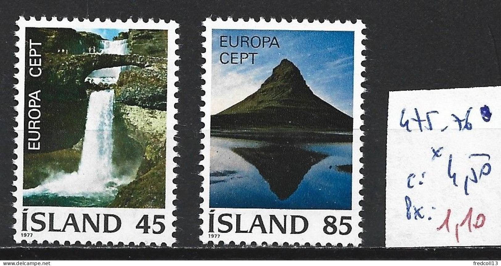 ISLANDE 475-76 * Côte 4.50 € - Unused Stamps