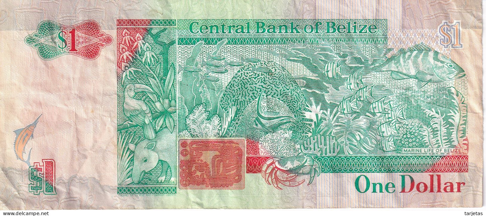 BILLETE DE BELIZE DE 1 DOLLAR DEL AÑO 1990   (BANKNOTE) - Belize
