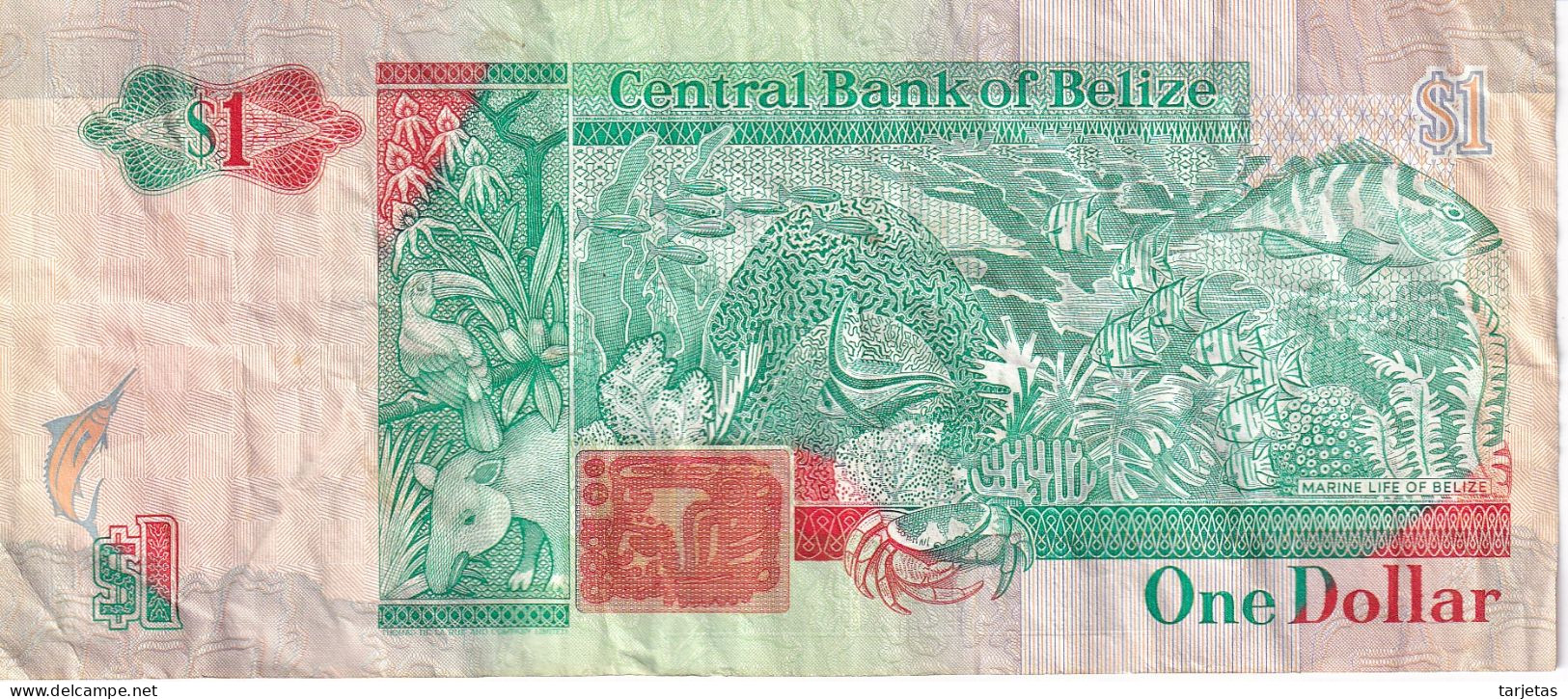 BILLETE DE BELIZE DE 1 DOLLAR DEL AÑO 1990   (BANKNOTE) - Belice