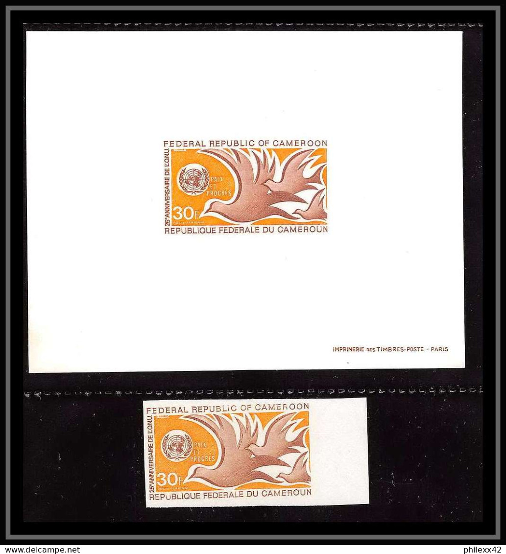 0023a Epreuve De Luxe Deluxe Proof Cameroun N°158 Onu (uno Colombe Dove) + Non Dentelé Imperf ** MNH - Tauben & Flughühner