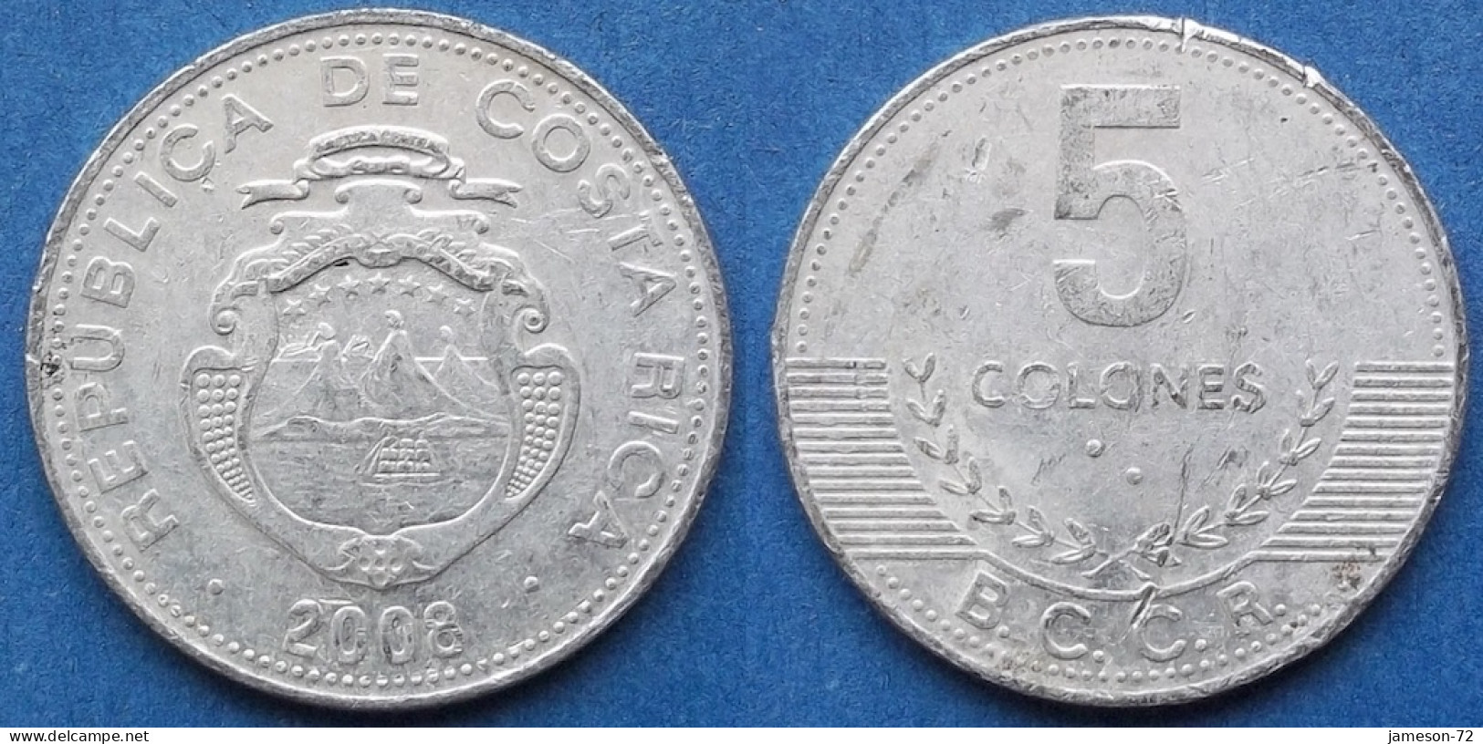 COSTA RICA - 5 Colones 2008 KM# 227b Monetary Reform (1920) - Edelweiss Coins - Costa Rica