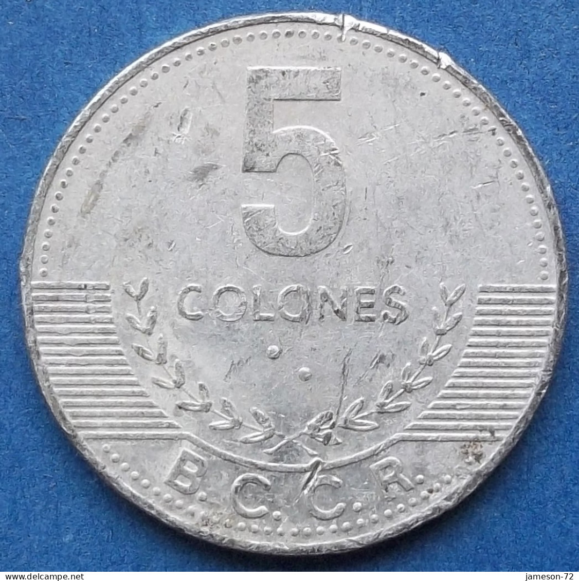 COSTA RICA - 5 Colones 2008 KM# 227b Monetary Reform (1920) - Edelweiss Coins - Costa Rica