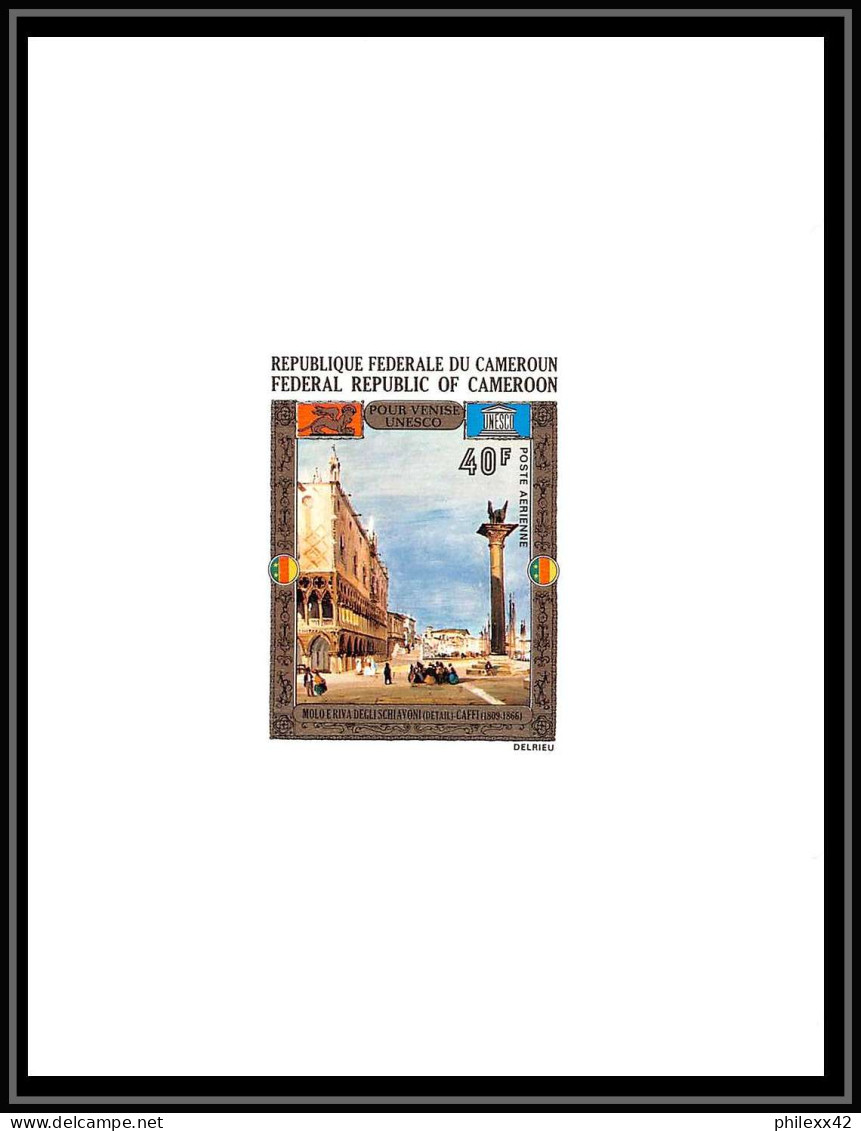 0075 Epreuve De Luxe Deluxe Proof Cameroun Poste Aerienne PA N°197/199 Unesco Venise (venice) Tableau (Painting) - UNESCO
