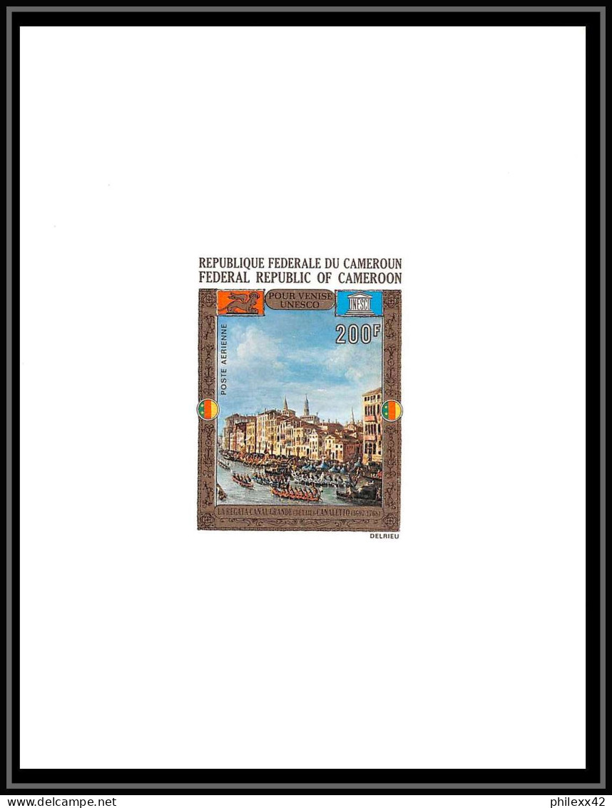 0075 Epreuve De Luxe Deluxe Proof Cameroun Poste Aerienne PA N°197/199 Unesco Venise (venice) Tableau (Painting) - UNESCO