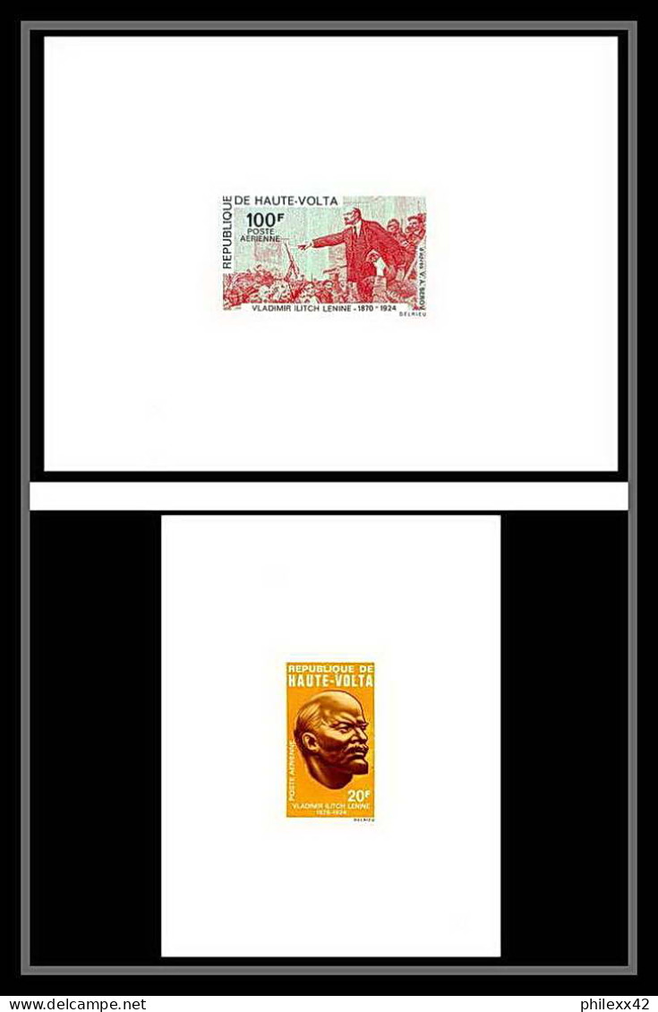 0254 Epreuve De Luxe Deluxe Proof Haute Volta Poste Aerienne PA N°76 /77 Centenaire De La Naissance De Lénine - Lenin