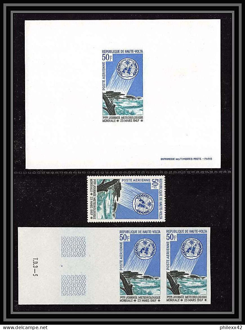 0330 Epreuve De Luxe Deluxe Proof Haute Volta Pa Poste Aerienne N° 35 Meteorologie + Non Dentelé Imperf ** MNH - Clima & Meteorología