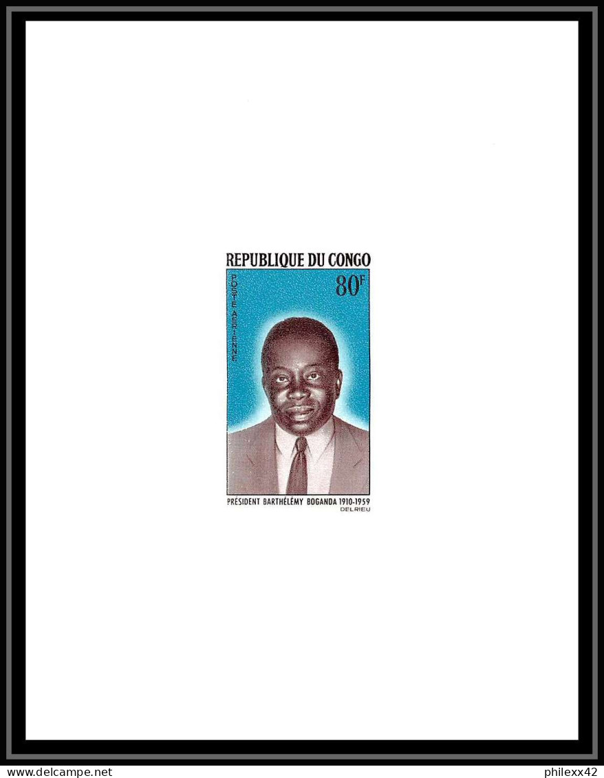 0594 Epreuve De Luxe Deluxe Proof Congo Poste Aerienne PA N°34 Président Barthélémy Boganda - Nuovi