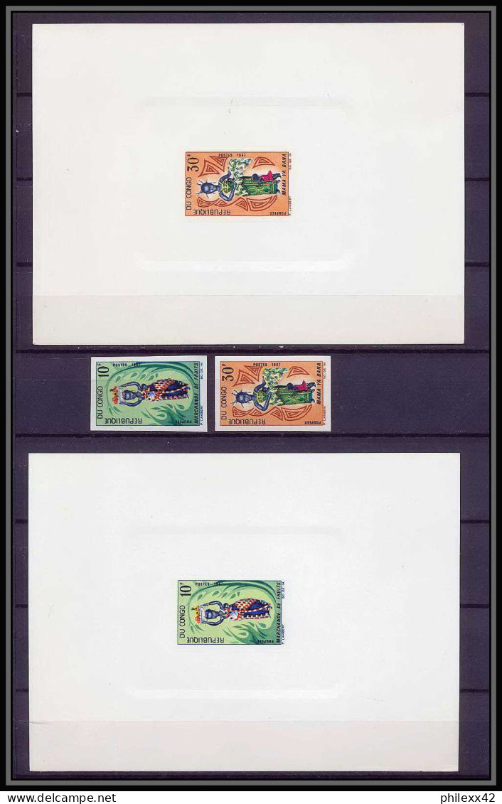 0601 Epreuve De Luxe Deluxe Proof Congo N°207 à 210 Poupées Diverses Doll + Non Dentelé Imperf ** MNH - Puppen