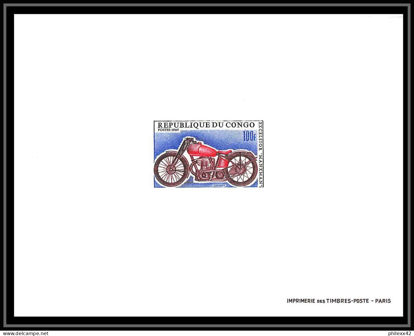 0610 Epreuve de luxe deluxe proof congo N°229/236 cycle velo (Cycling) moto complet tb Scott Nos 183-90
