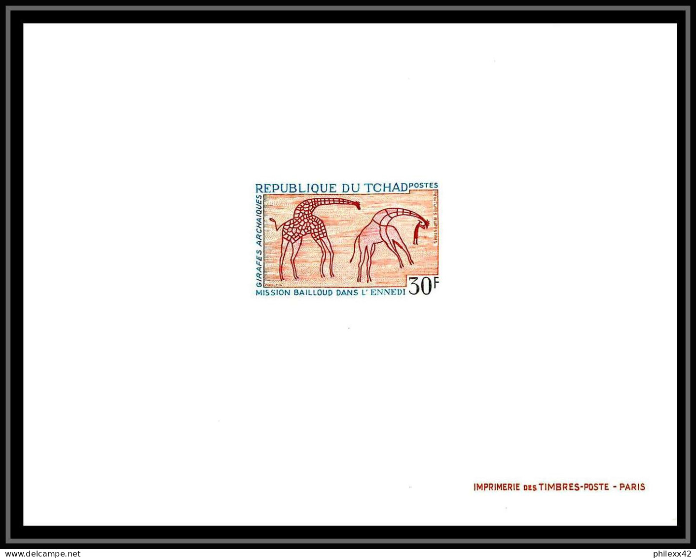 0682 Epreuve De Luxe Deluxe Proof Tchad N°161/164 Mission Bailloud Ennedi Peintures Rupestres Prehistoire Discount - Préhistoire
