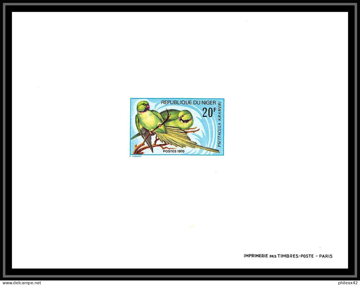 1127/ épreuve De Luxe (deluxe Proof) Niger N°241 Pisttacula Krameris Oiseaux (bird Birds Oiseau) - Parrots
