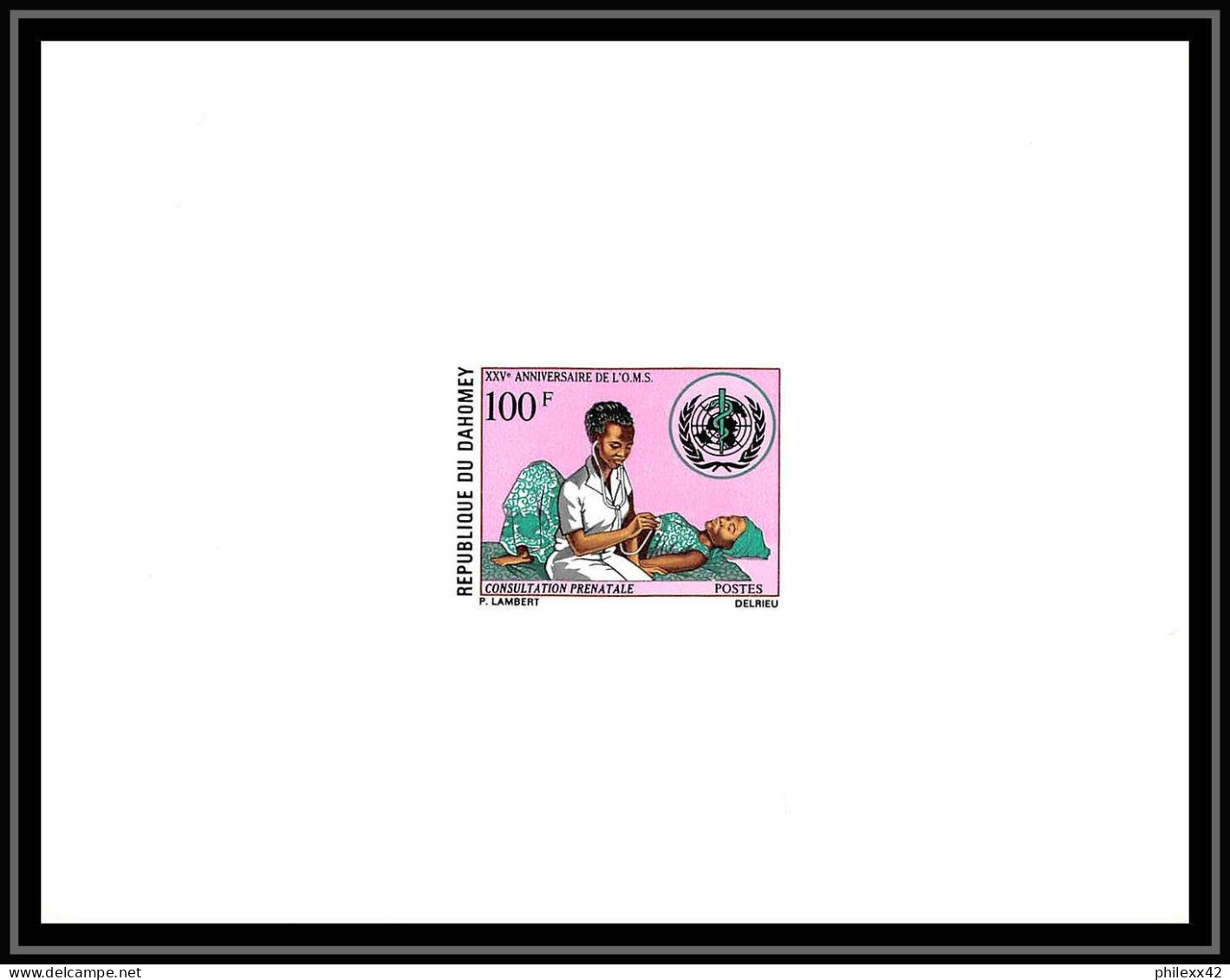1109 - Dahomey N° 327/328 OMS WHO épreuve De Luxe / Deluxe Proof Organisation Mondiale De La Santé - OMS