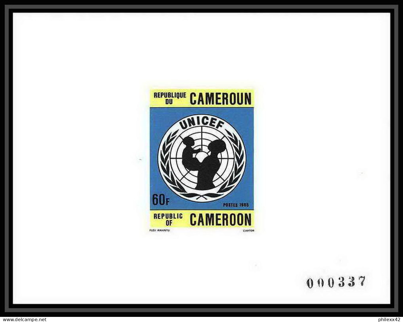 1388 épreuve De Luxe / Deluxe Proof Cameroun N° 761 /762 Campagne Pour La Survie De L'enfant UNICEF CHILD - UNICEF