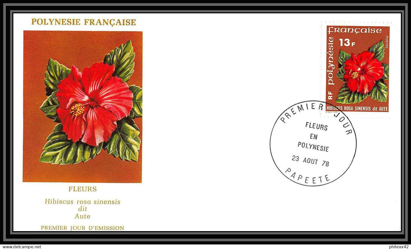 1502 épreuve De Luxe / Deluxe Proof Polynésie (Polynesia) N°119 /120 Fleurs(plants - Flowers) HIBISCUS .. + Fdc TTB - Geschnittene, Druckproben Und Abarten