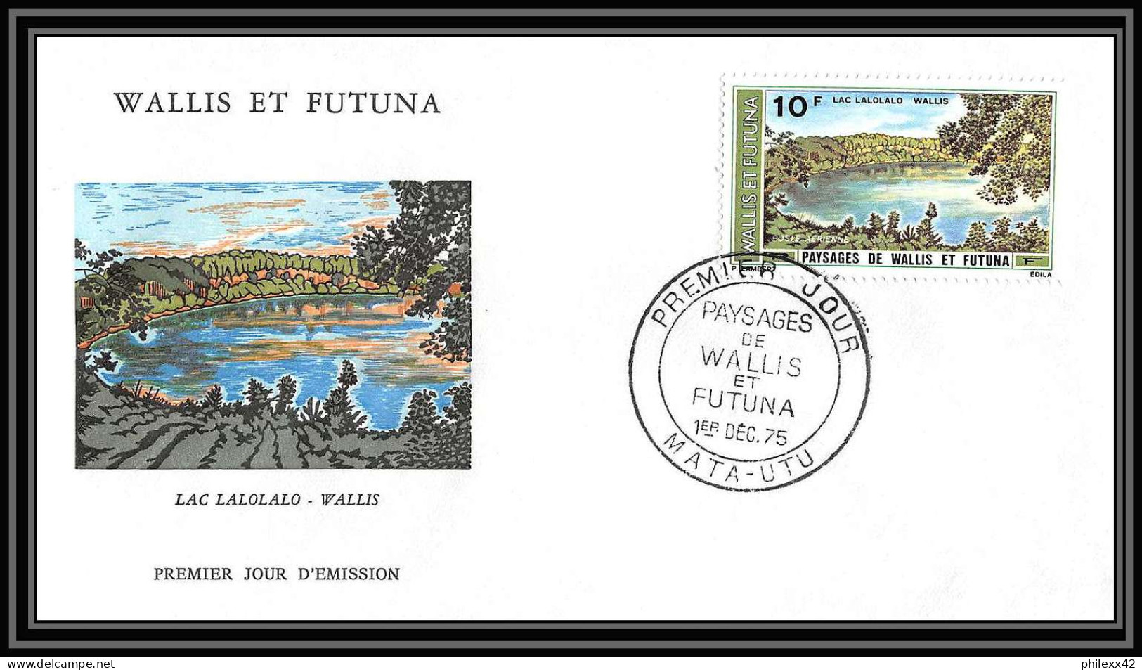 1492 épreuve de luxe / deluxe proof Wallis et Futuna PA N° 67/70 PA PAYSAGES + fdc premier jour