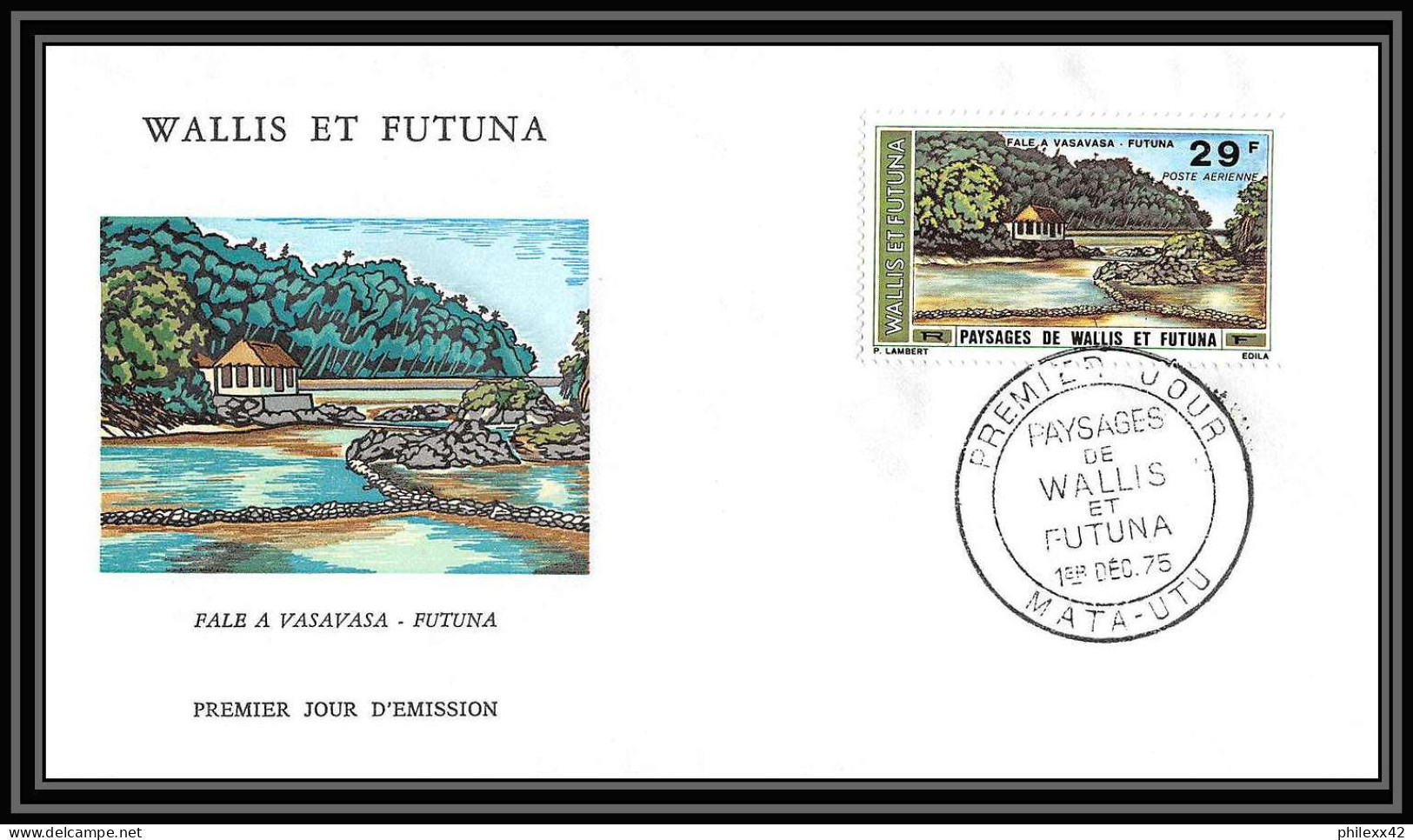 1492 épreuve de luxe / deluxe proof Wallis et Futuna PA N° 67/70 PA PAYSAGES + fdc premier jour