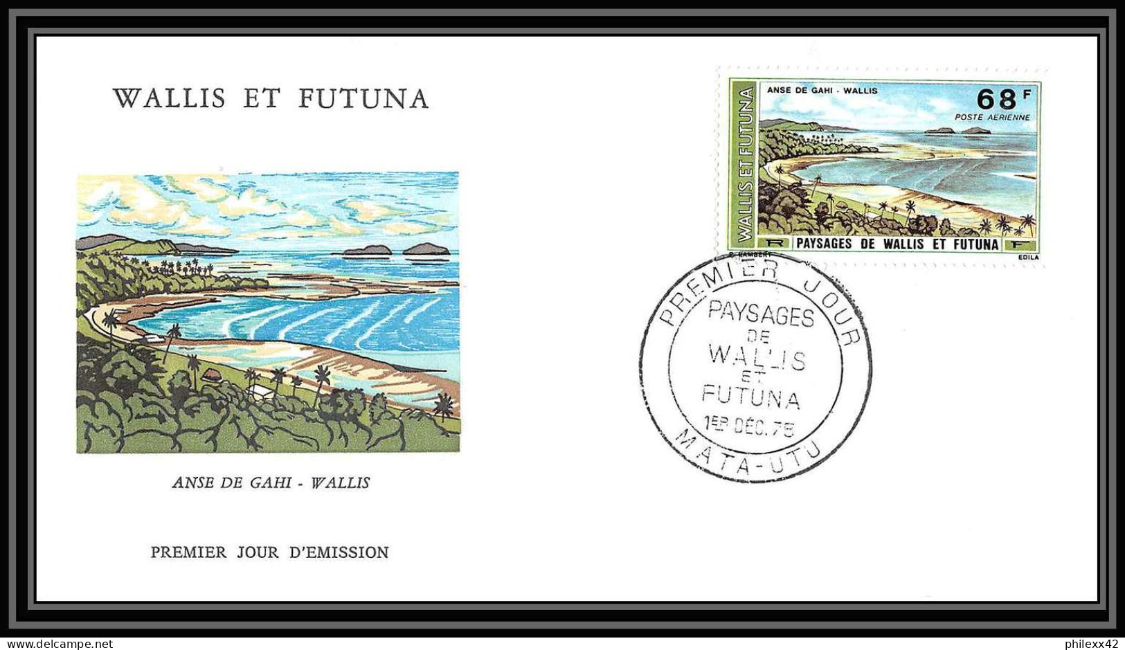 1492 épreuve de luxe / deluxe proof Wallis et Futuna PA N° 67/70 PA PAYSAGES + fdc premier jour