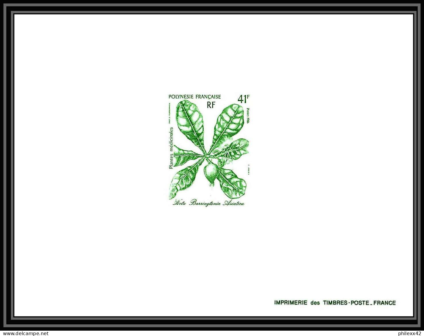 1510a épreuve De Luxe / Deluxe Proof Polynésie (Polynesia) N°268 / 270 Fleurs (plants - Flowers) Plantes MédicinalesTTB - Imperforates, Proofs & Errors