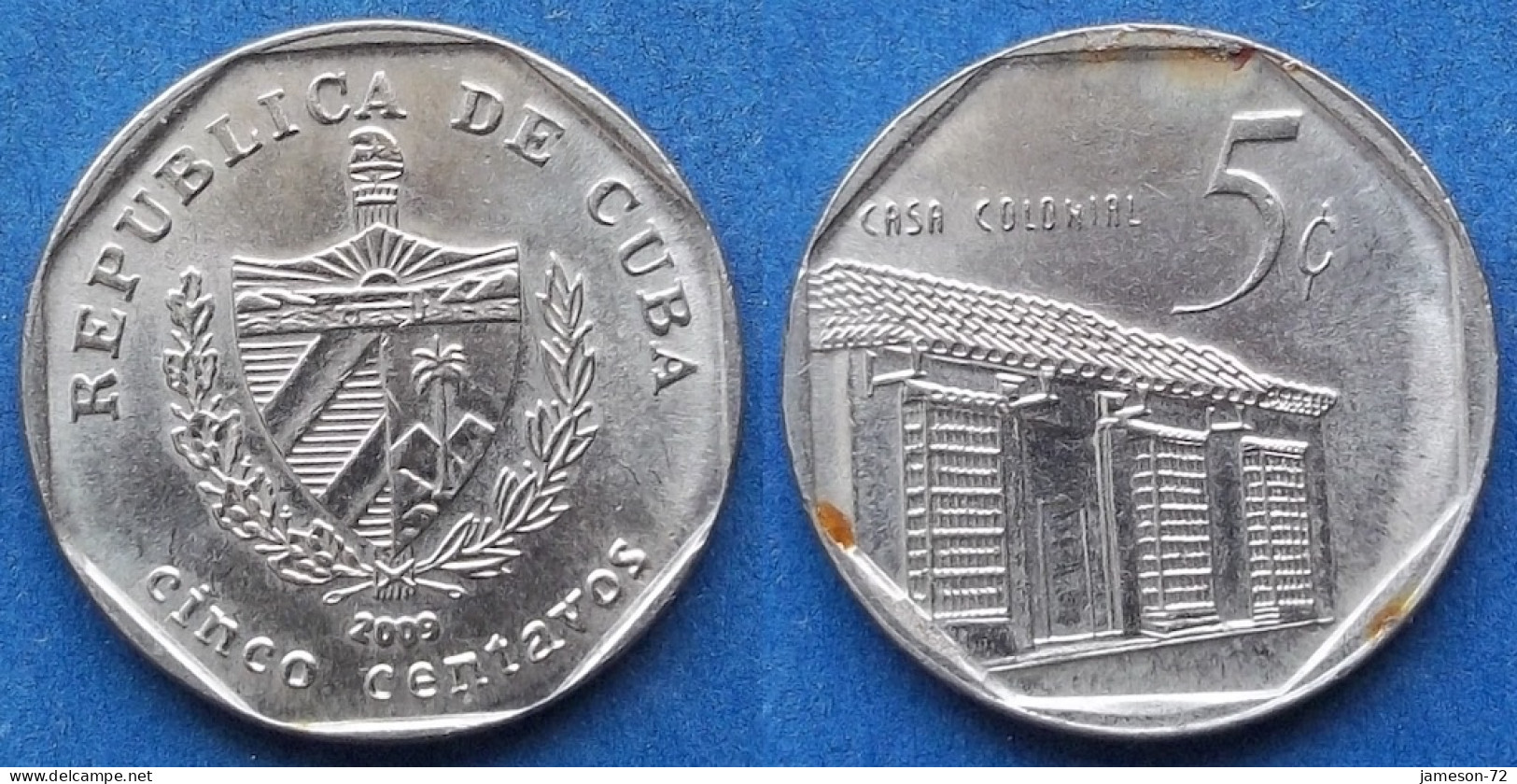 CUBA - 5 Centavos 2009 "Casa Colonial" KM# 575.2 Second Republic (1962) - Edelweiss Coins - Kuba