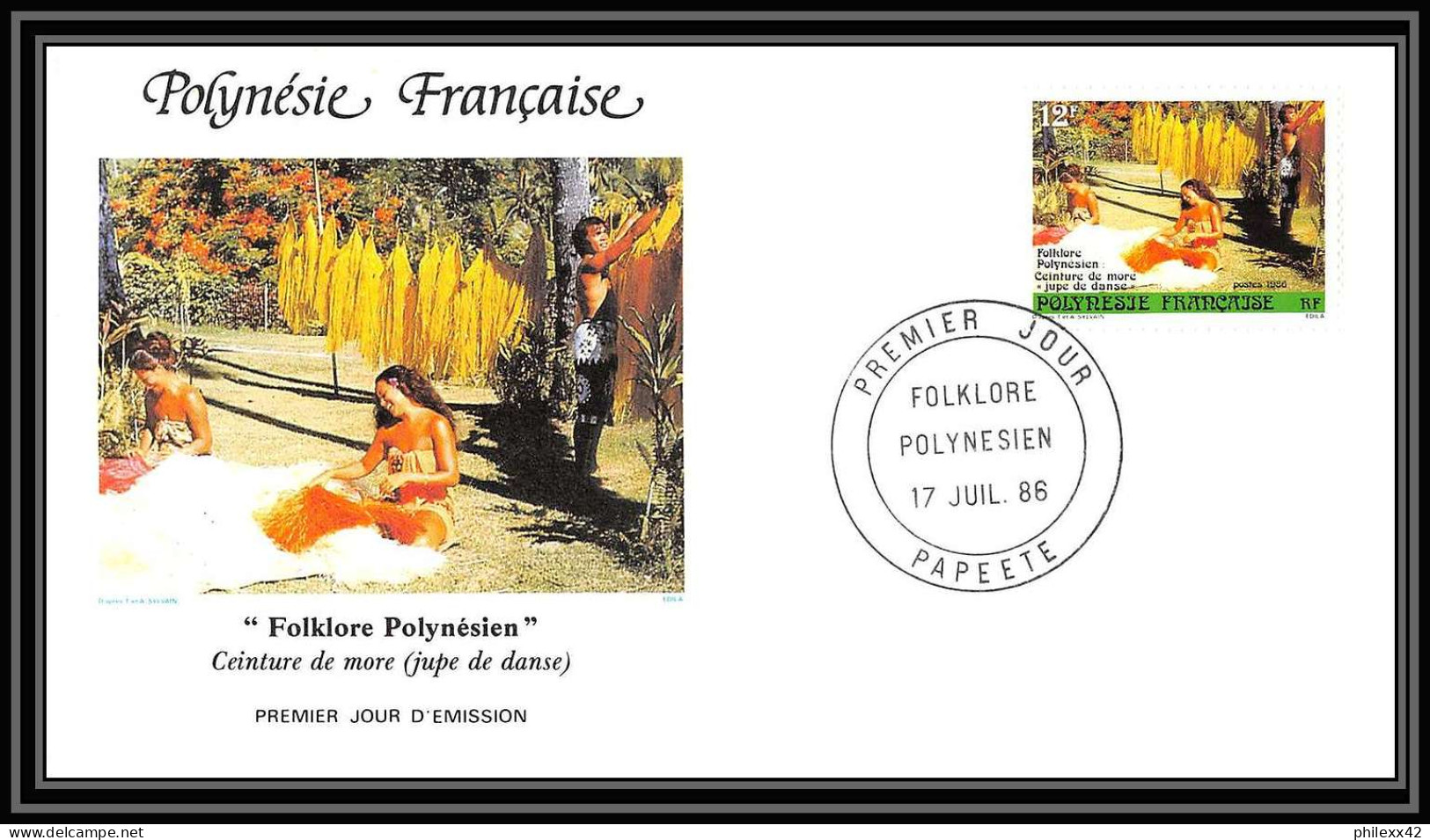 1508 épreuve De Luxe / Deluxe Proof Polynésie (Polynesia) N°263 / 265 Folklore Polynésien + Fdc Premier Jour TTB - Ongetande, Proeven & Plaatfouten