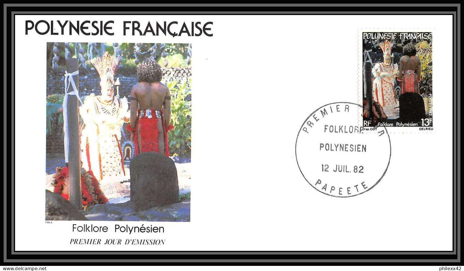 1507 épreuve De Luxe / Deluxe Proof Polynésie (Polynesia) N°181 / 183 Folklore Polynésie (Polynesia)n + Fdc Premier Jour - Sin Dentar, Pruebas De Impresión Y Variedades