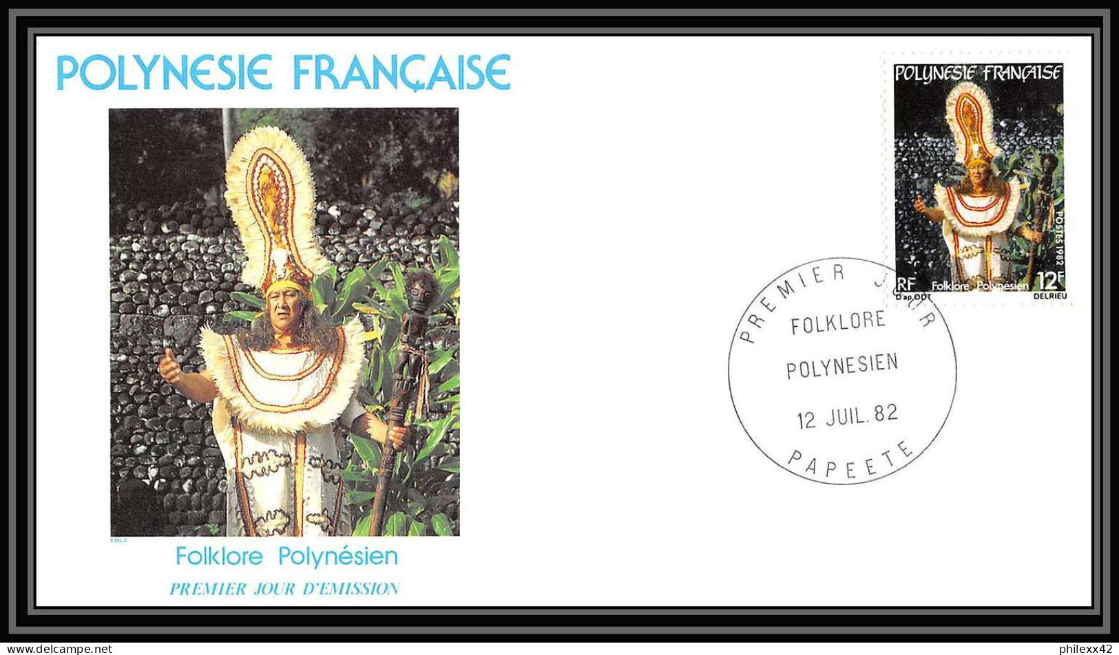 1507 épreuve De Luxe / Deluxe Proof Polynésie (Polynesia) N°181 / 183 Folklore Polynésie (Polynesia)n + Fdc Premier Jour - Imperforates, Proofs & Errors