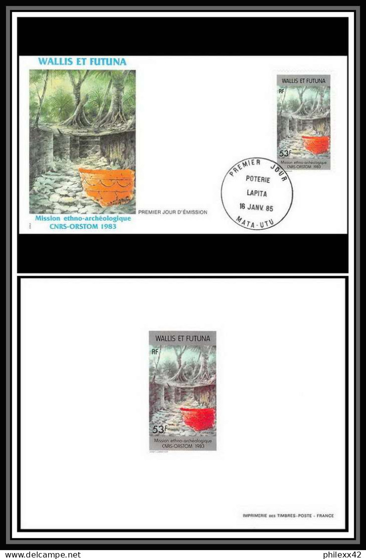 1802 épreuve De Luxe / Deluxe Proof Wallis Et Futuna N° 322 Mission Ethno Archeologique CNRS ORSTOM 1983 Poterie - Sin Dentar, Pruebas De Impresión Y Variedades