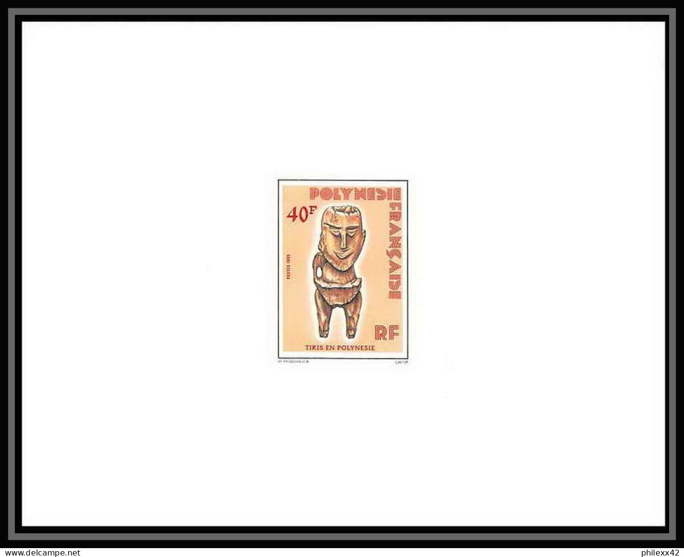 1722 épreuve De Luxe / Deluxe Proof Polynésie (Polynesia) N° 227/229 Tikis En Polynésie Statue Statuette + Fdc - Imperforates, Proofs & Errors