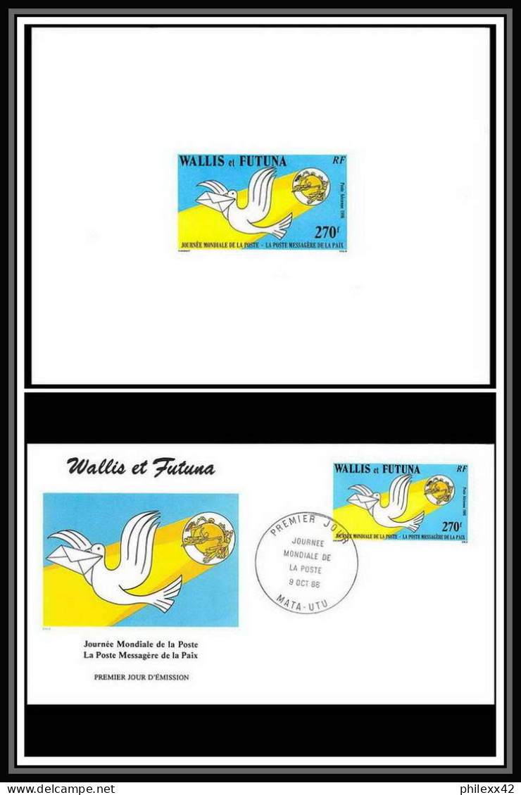 1846 épreuve De Luxe / Deluxe Proof Wallis Et Futuna PA 153 N° 153 Journée De La Poste UPU Colombe Dove + Fdc - Imperforates, Proofs & Errors