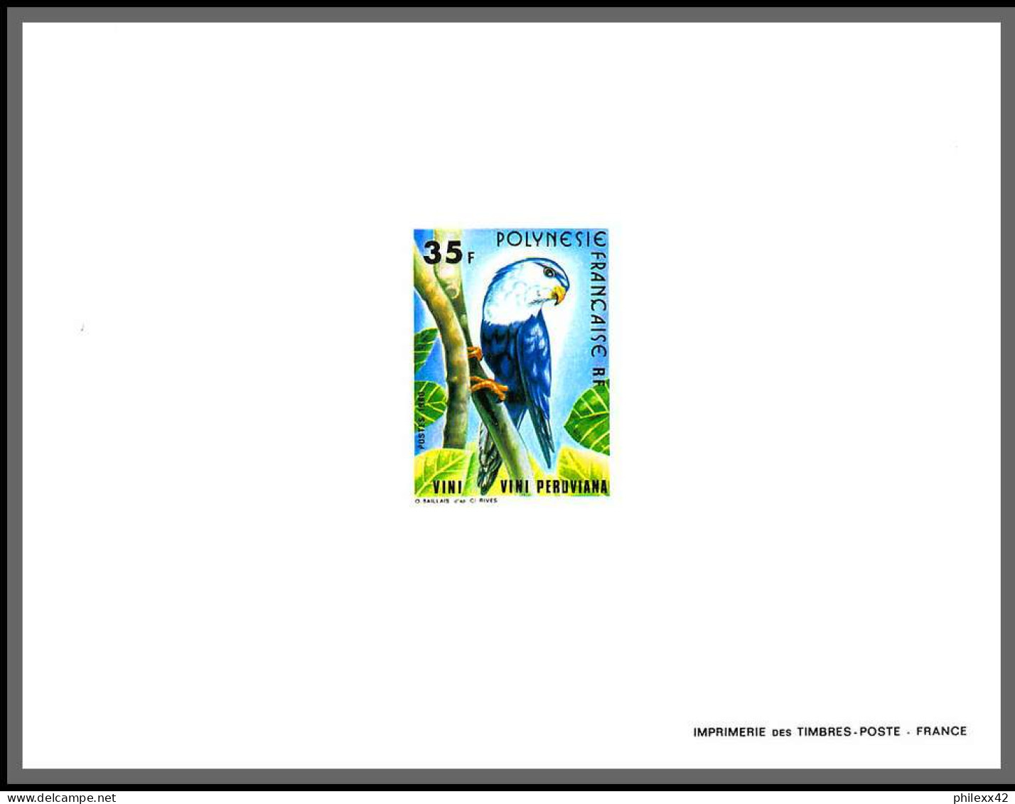 2174/ Polynésie N°156/158 Oiseaux Birds Gygis Alba Vini Periviana Fregata Fregate Lori Bleu 1980  épreuve Deluxe Proof  - Non Dentelés, épreuves & Variétés