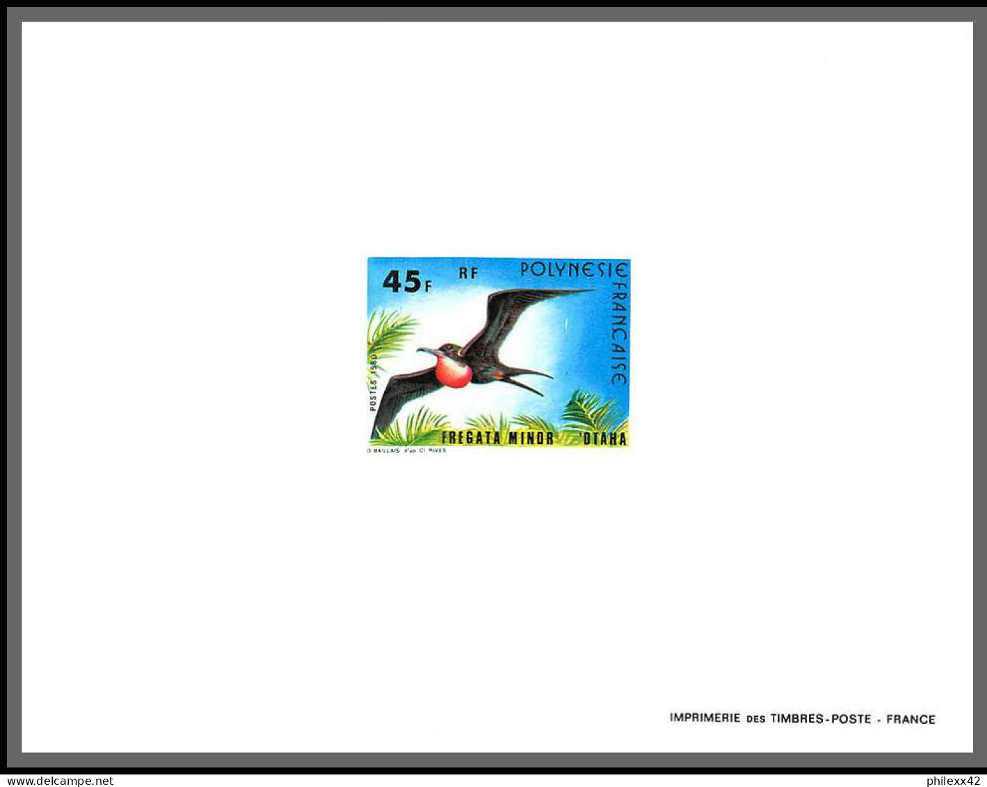 2174/ Polynésie N°156/158 Oiseaux Birds Gygis Alba Vini Periviana Fregata Fregate Lori Bleu 1980  épreuve Deluxe Proof  - Non Dentellati, Prove E Varietà