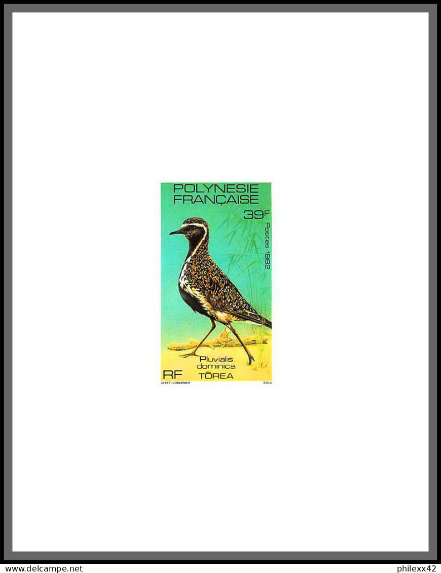 2173/ Polynésie N°189/191 Oiseaux (birds) Egretta Pluvialis Lonchura Castaneothorax 1982  épreuve Deluxe Proof  - Imperforates, Proofs & Errors