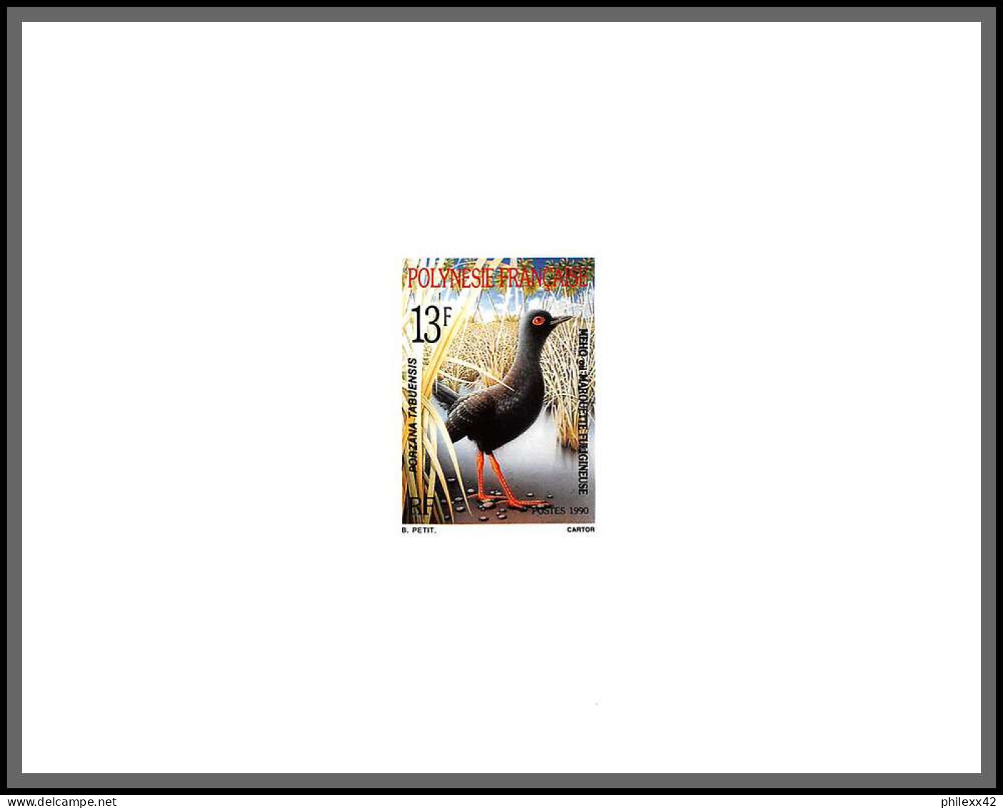 2178/ Polynésie N°360/361 Oiseaux Birds Marouette Porzana Lori Des Marquises Parrot Perroquet 1990 épreuve Deluxe Proof  - Collections, Lots & Series