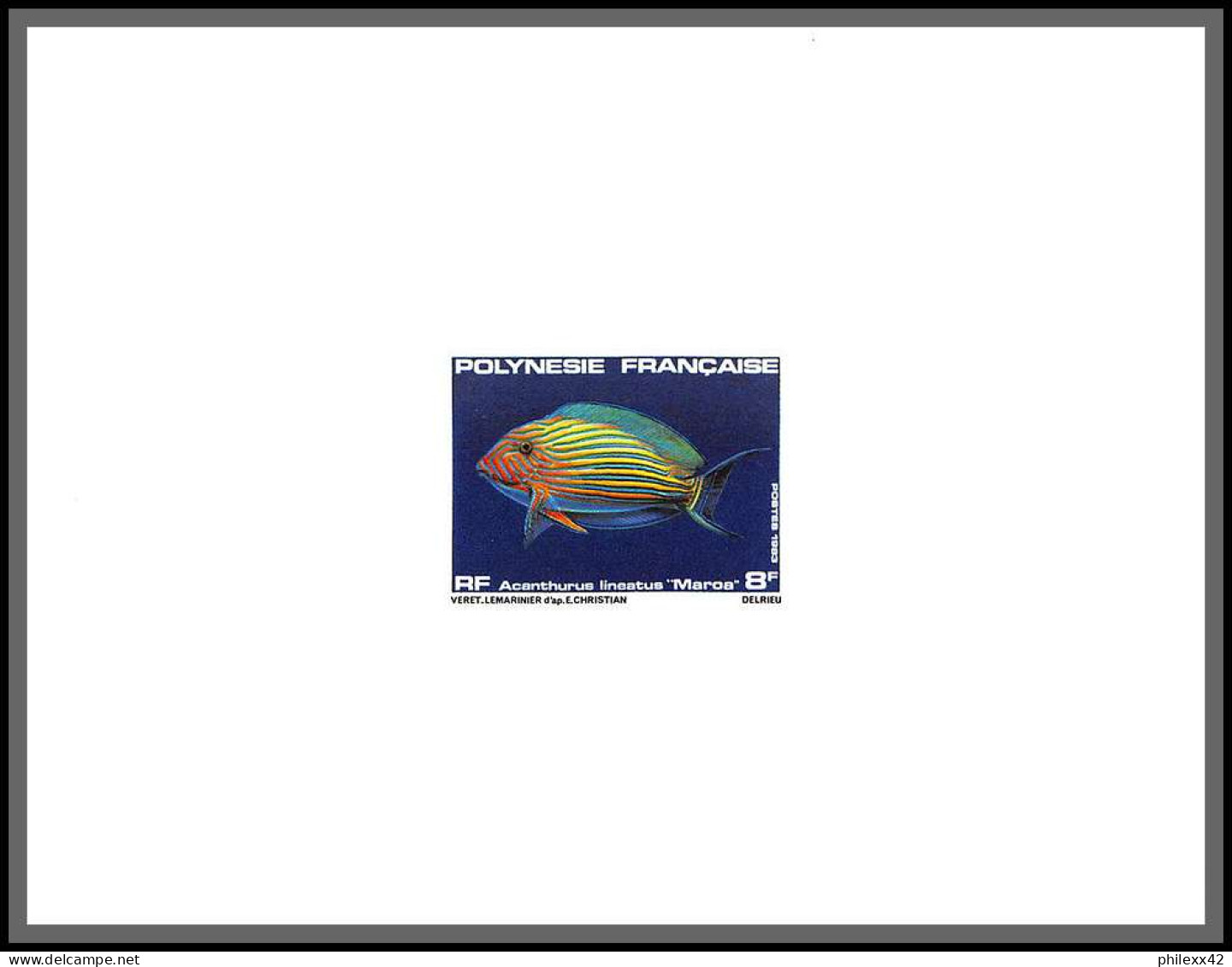 2175/ Polynésie N°352/353 Kuhlia Macrobrachium Poissons (Fish)  épreuve Deluxe Proof  - Imperforates, Proofs & Errors