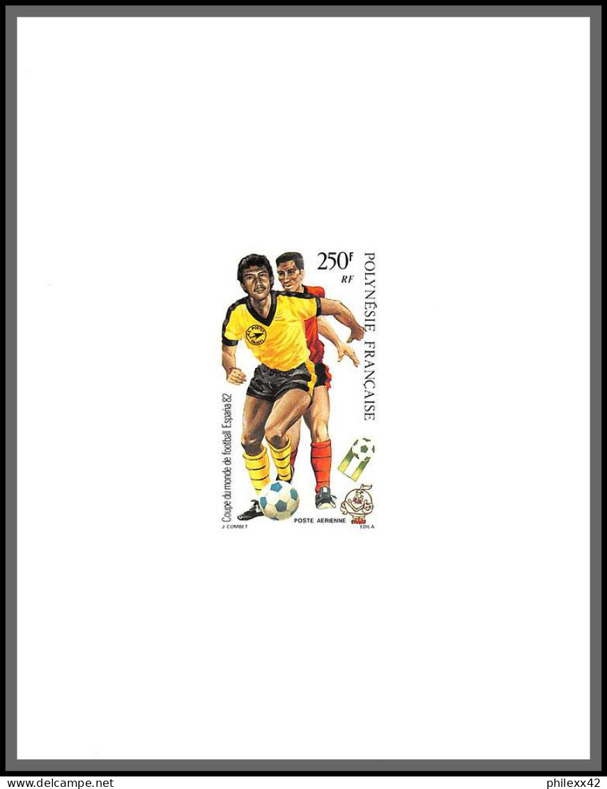 2179/ Polynésie PA N°168 World Cup Espana 82 Football Soccer Coupe Du Monde 1982  épreuve Deluxe Proof - Geschnittene, Druckproben Und Abarten