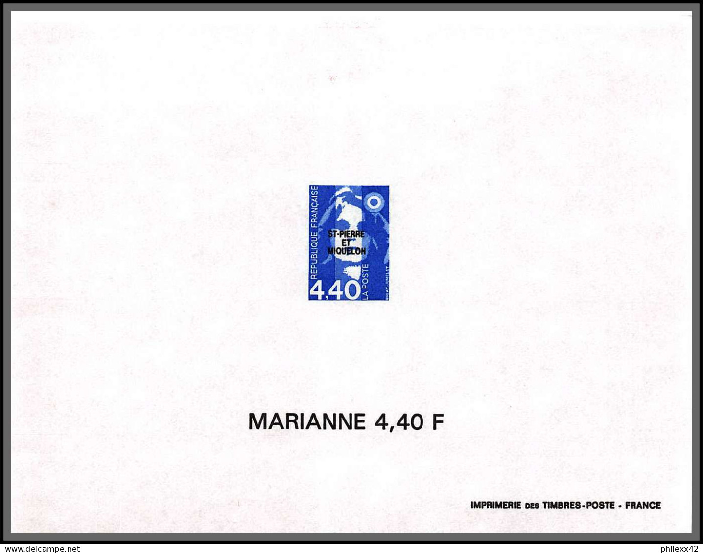 2219z/ Saint-Pierre Et Miquelon N°587/589 Marianne Du Bicentenaire Proof  Bloc Gommé ** Mnh 1993 RRR - Sin Dentar, Pruebas De Impresión Y Variedades