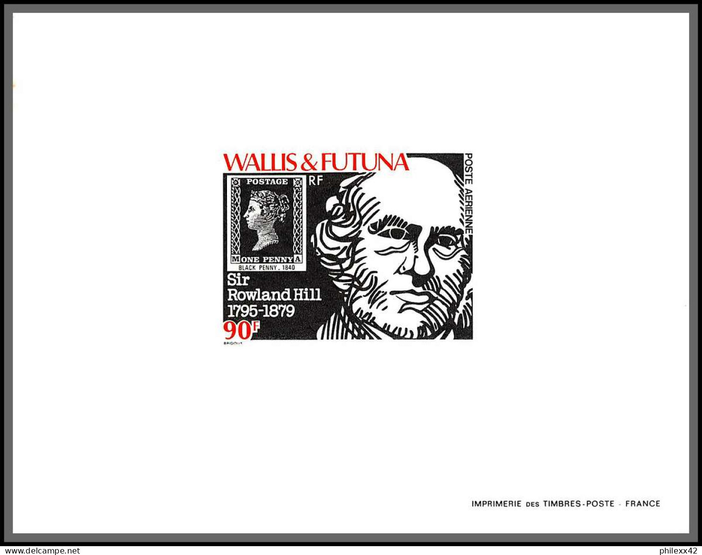 2228/ Wallis Et Futuna PA N°92/95 SIR ROWLAND HILL épreuve De Luxe Deluxe Proof 1979 - Imperforates, Proofs & Errors