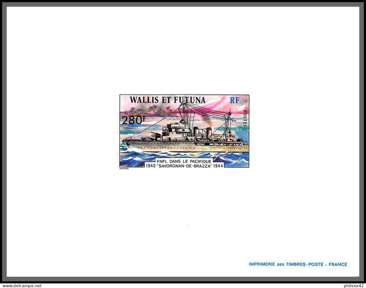 2236/ Wallis Et Futuna N°210/212 Forces Navales Guerre 39/45 Bateaux Ship Boat épreuve De Luxe Deluxe Proof 1978 - Geschnittene, Druckproben Und Abarten