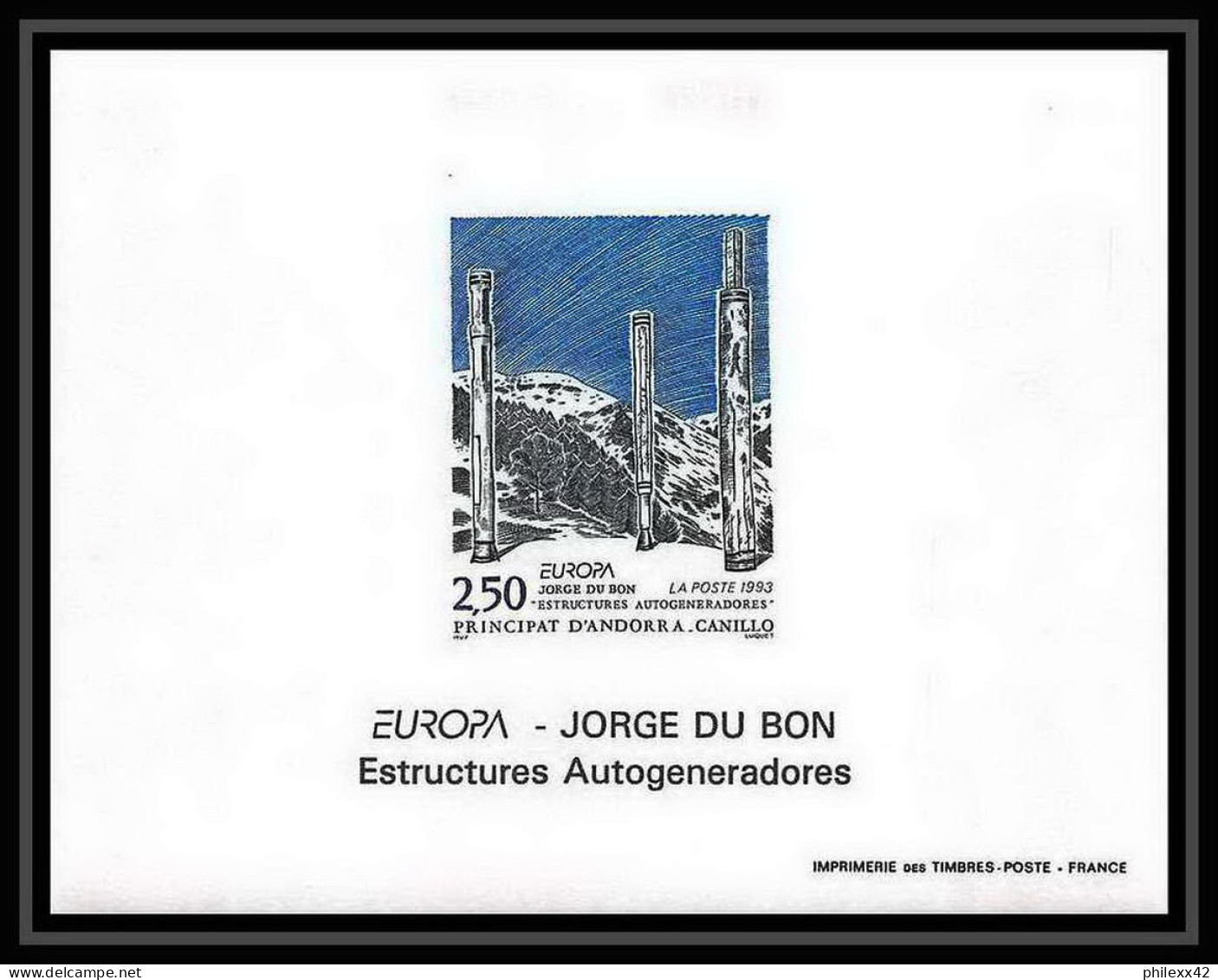 Andorre Andorra Bloc BF N°430 Europa 1993 Tableau (tableaux Painting) DUBON - Blocks & Kleinbögen
