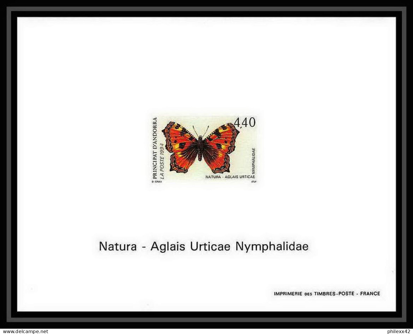 Andorre Andorra Bloc Feuillet Gommé N°451 / 452 Papillons (butterflies Papillon) Non Dentelé ** MNH Imperf Deluxe Proof - Blocks & Sheetlets