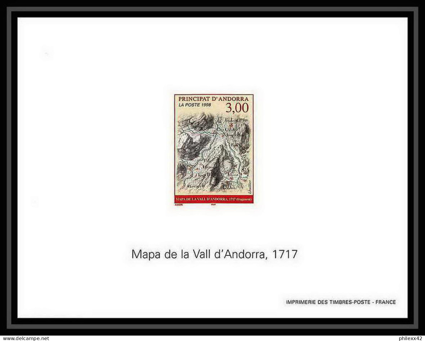 Andorre Andorra Bloc BF N°508 / 509 Carte Du Principat 1777 Non Dentelé ** MNH Imperf Deluxe Proof - Hojas Bloque
