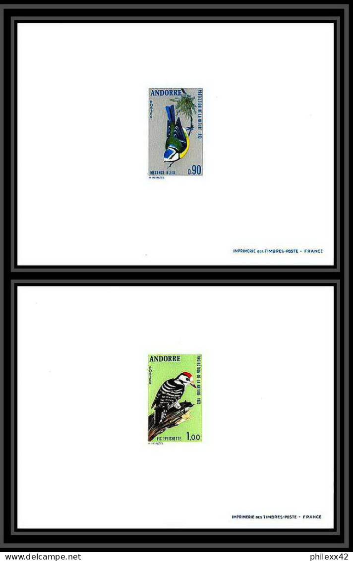 épreuve De Luxe / Deluxe Proof Andorre Andorra N°232/233 Oiseaux (birds) Mesange Et Pie - Chickadees Magpies - Konvolute & Serien